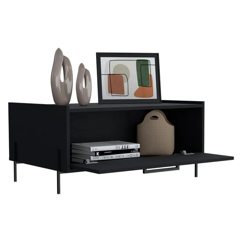 Mesa de Centro Sharon, Wengue, con un Cajón y Amplio Espacio ZF