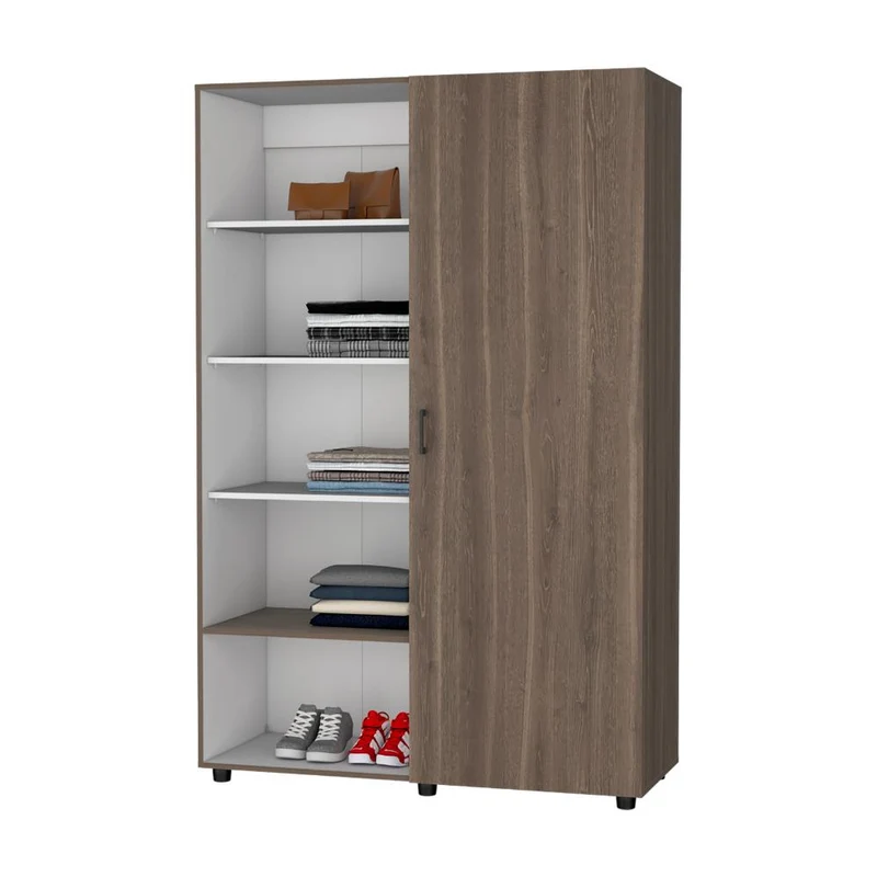 Clóset Eco, Milán y Blanco, Pequeño con Amplios Espacios para Guardar Ropa ZF