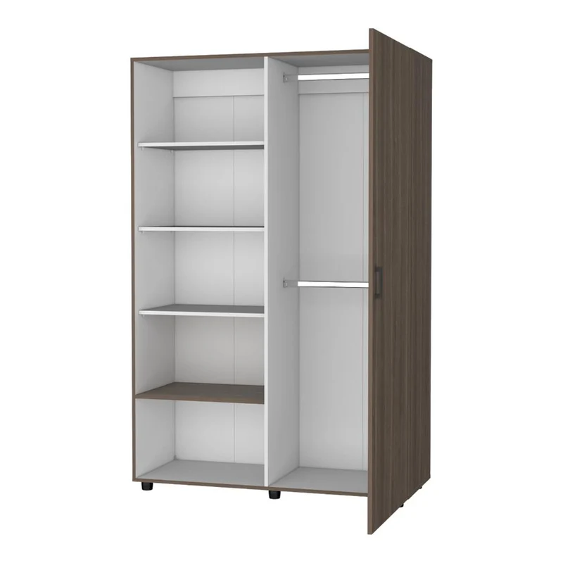 Clóset Eco, Milán y Blanco, Pequeño con Amplios Espacios para Guardar Ropa ZF