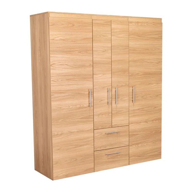 Clóset Bariloche Bombay Eco, Fresno Europeo y Wengue , con Variedad de Entrepaños y Cuatro Puertas Abatibles