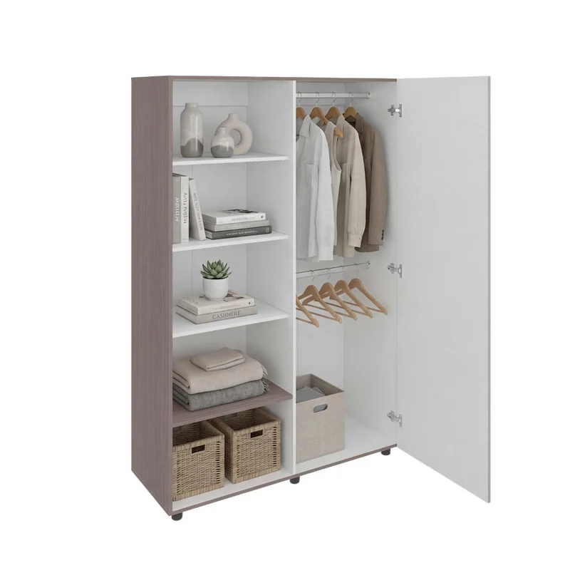 Clóset Eco, Positano y Blanco, Pequeño con Amplios Espacios para Guardar Ropa