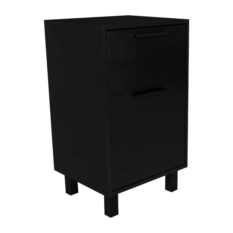 Mesa de Noche Secret, Wengue, con una Puerta y Cajón Secreto