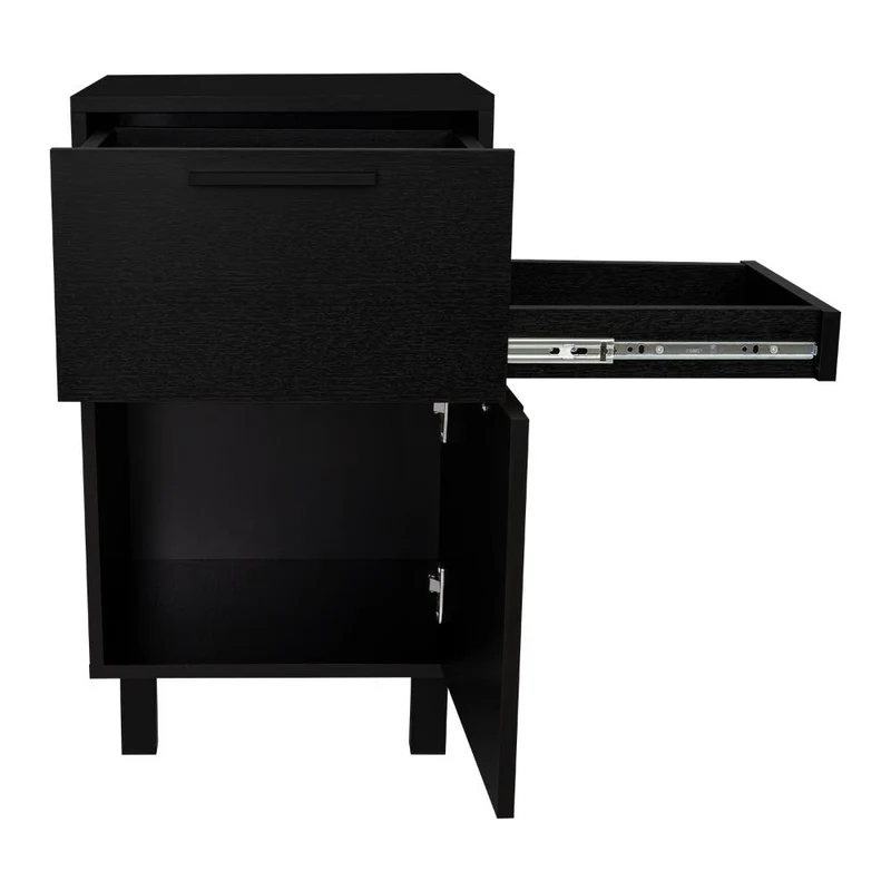 Mesa de Noche Secret, Wengue, con una Puerta y Cajón Secreto