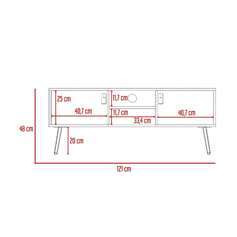 Mesa para TV Lienxo, Blanco y Fresno Europeo, con Espacio para TV hasta 50 Pulgadas