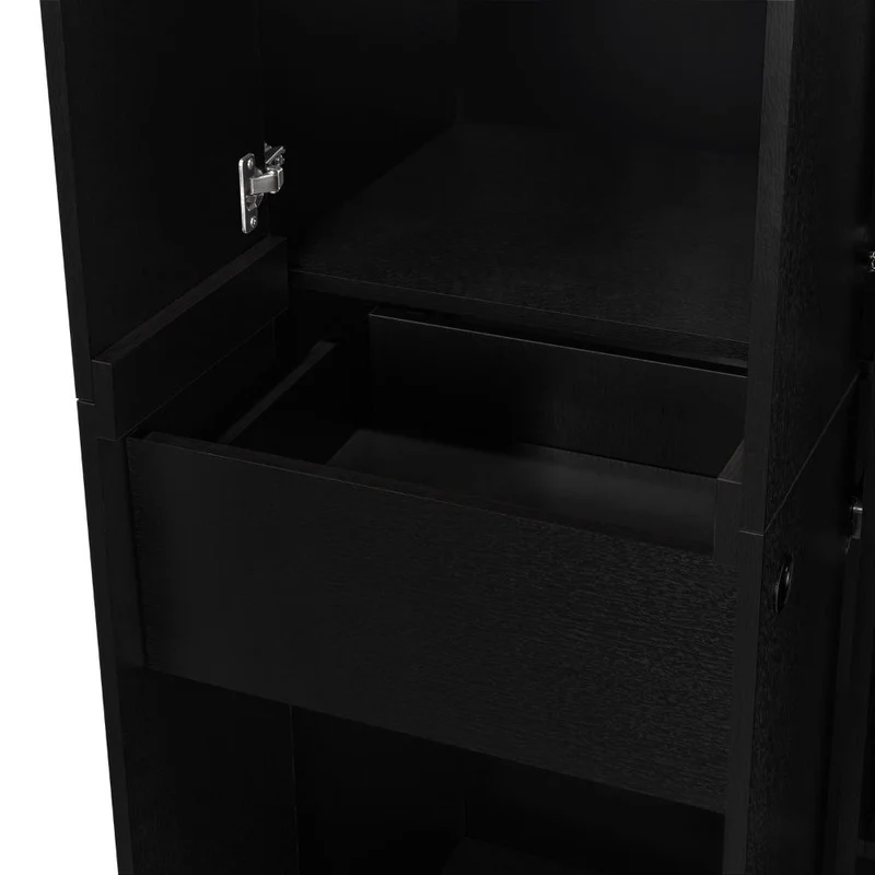 Clóset Mandi, Wengue, con Dos Tubos y un Cajón Deslizable ZF