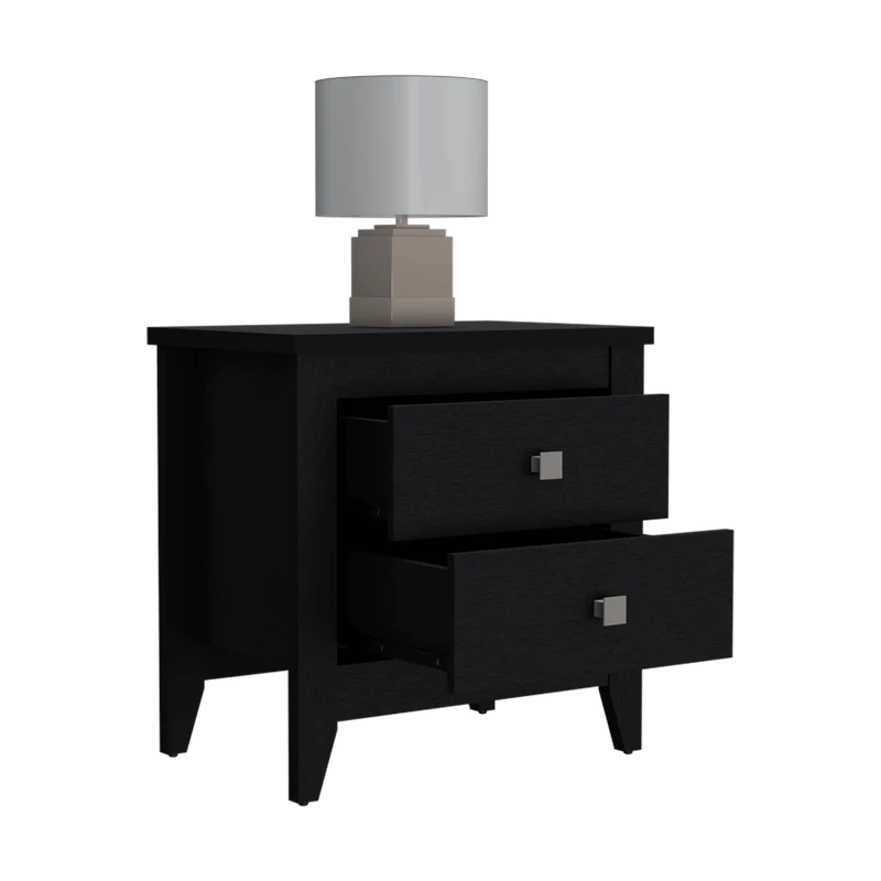 Mesa de Noche Dalot, Wengue, con Cajones y Diseño Moderno ZF