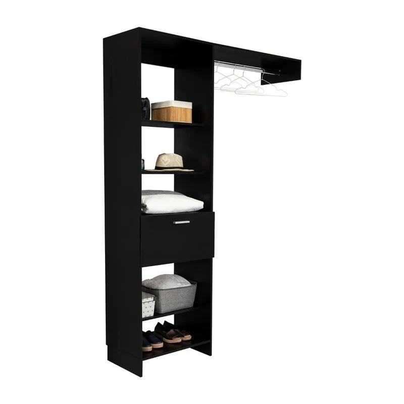 Clóset Delhi 150, Wengue, con Variendad de Entrepaños y un Cajón