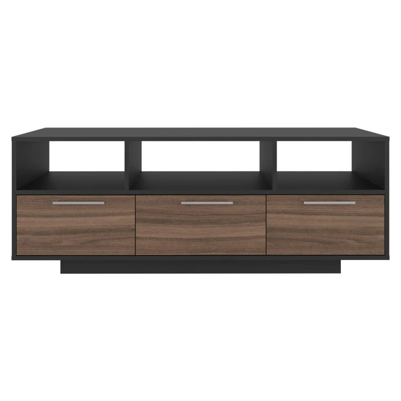 Mesa Para Tv Wema, Wengue y Avellana, con Espacio Para Televisor y varios entrepaños