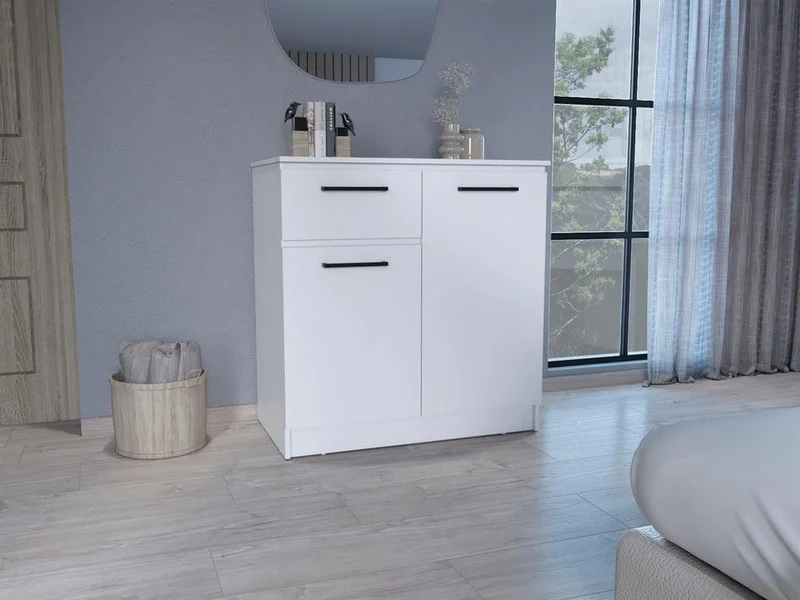 Organizador Indira, Blanco Duqueza, con Tres Cajones Multiusos Deslizables
