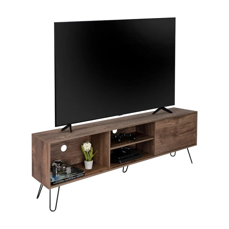 Mesa para TV Rony, Nogal, con Espacio para Televisor de hasta 75 Pulgadas