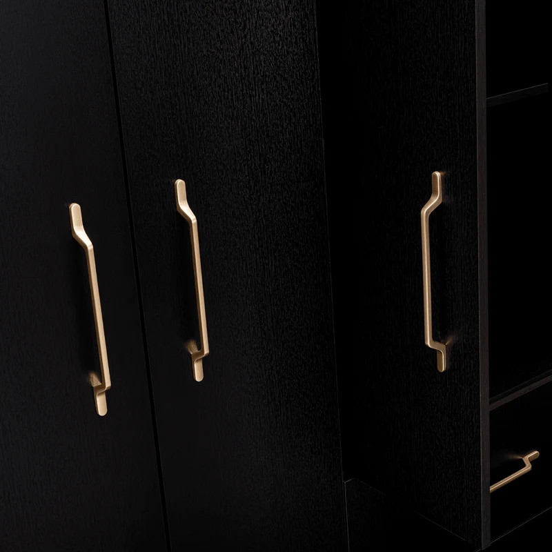 Clóset Golden, Wengue y Dorado, Variedad de Entrepaños y Seis Puertas Abatibles