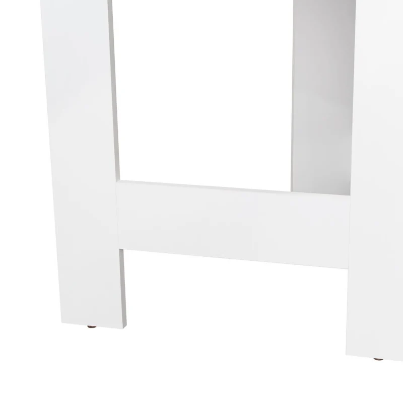 Mesa Auxiliar de Cocina Plegable Mérida, Blanco y Fresno Europeo, con Amplia Superficie