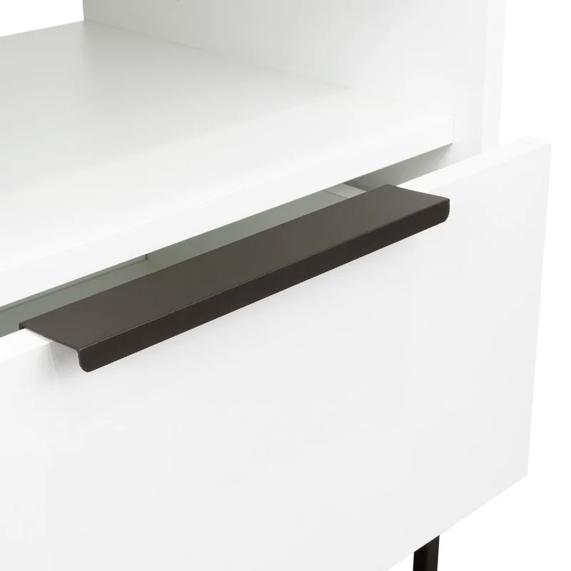 Mesa de Noche Wesley, Blanco Duqueza, con un Cajón Deslizable y Entrepaños