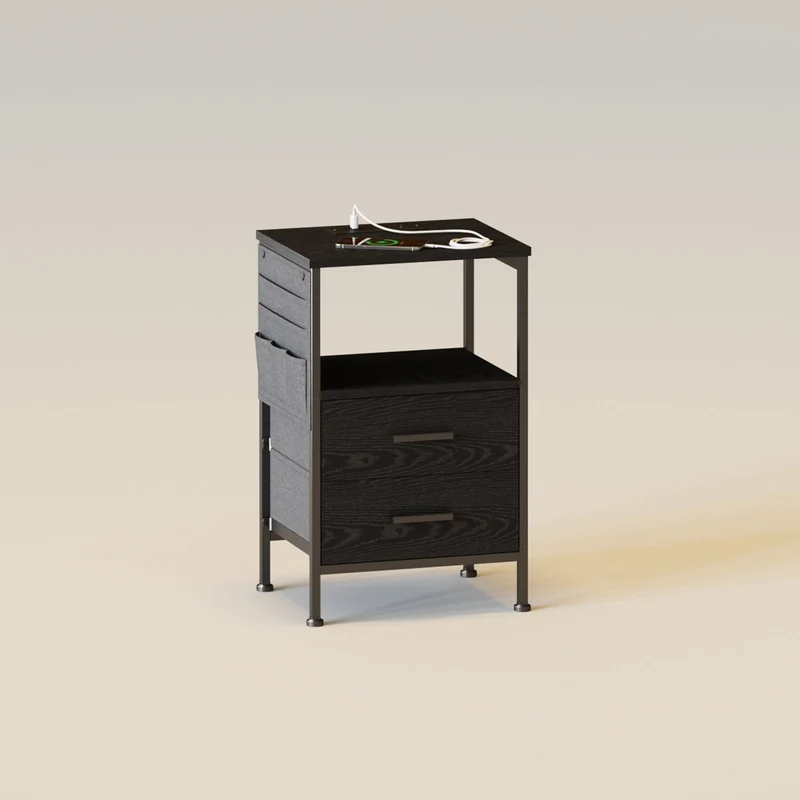 End Table with Charging Station&USB Port