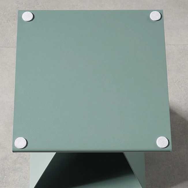 Contemporary Nordic Geometric Square Carbon Steel End Table For Living Room