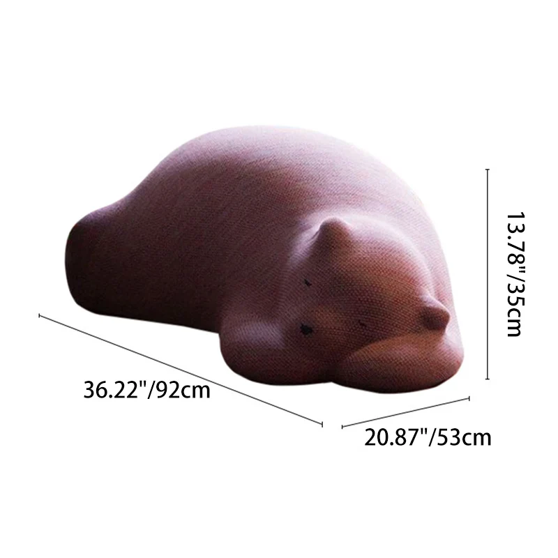 Contemporary Creative Kids Lying Polar Bear Velvet High-Density Shaping Foam Wood Lazy Sofa Backrest For Bedroom