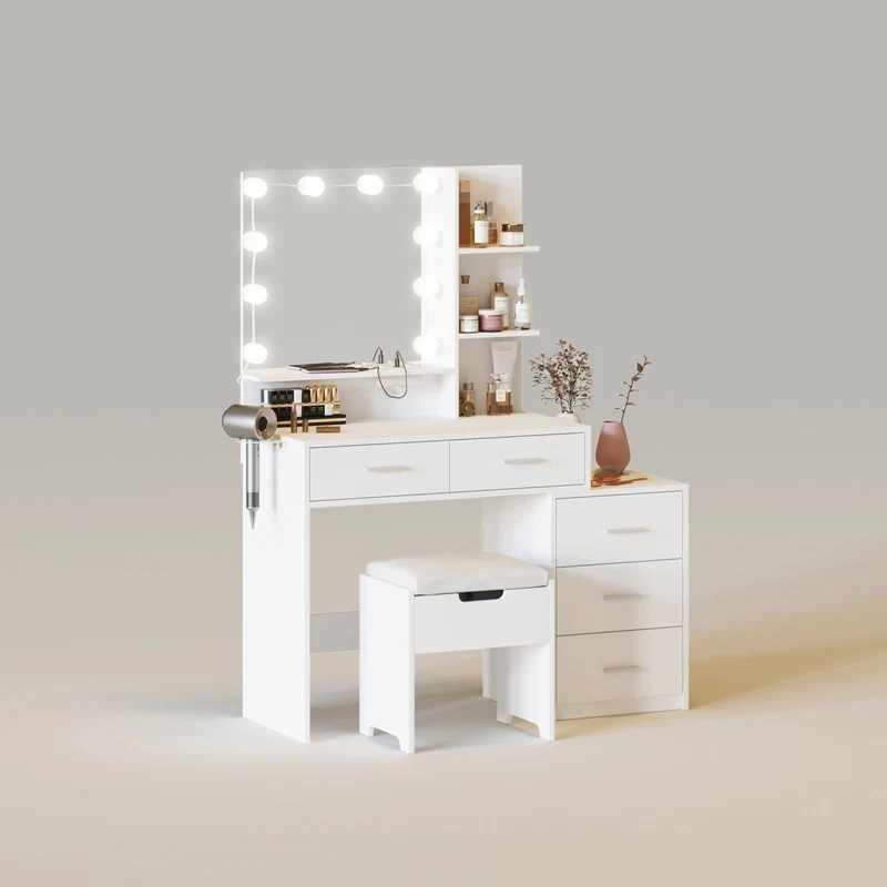 5 Drawers Makeup Vanity Set with 10 Led Lights