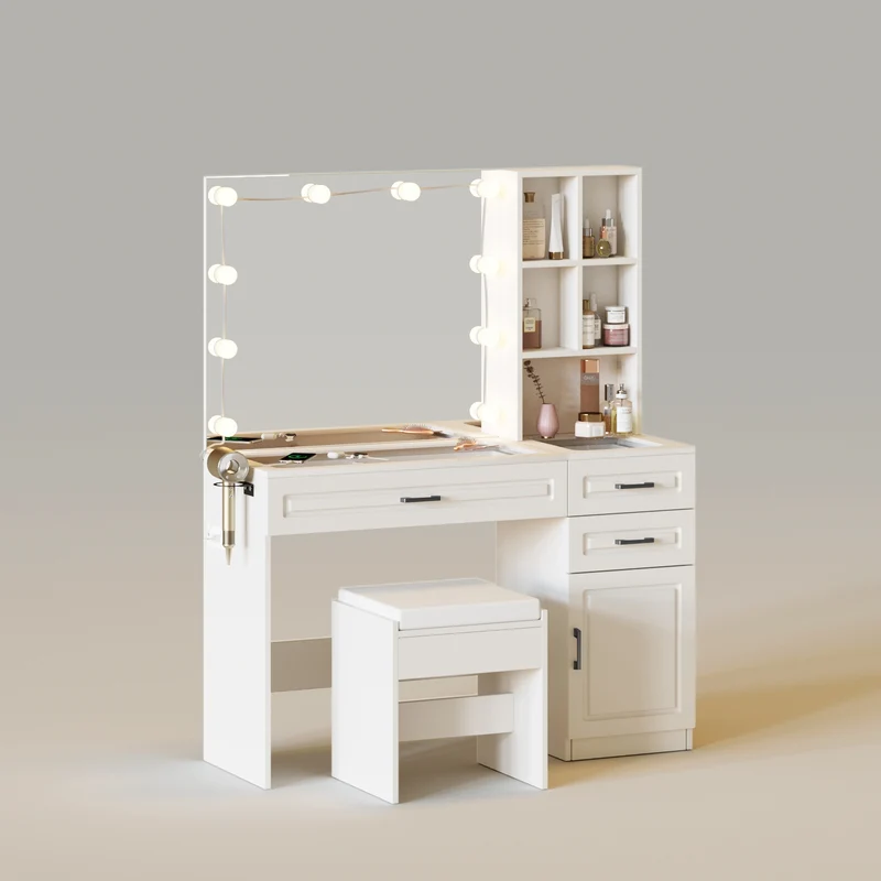 45in Large Makeup Vanity Set with Glass top
