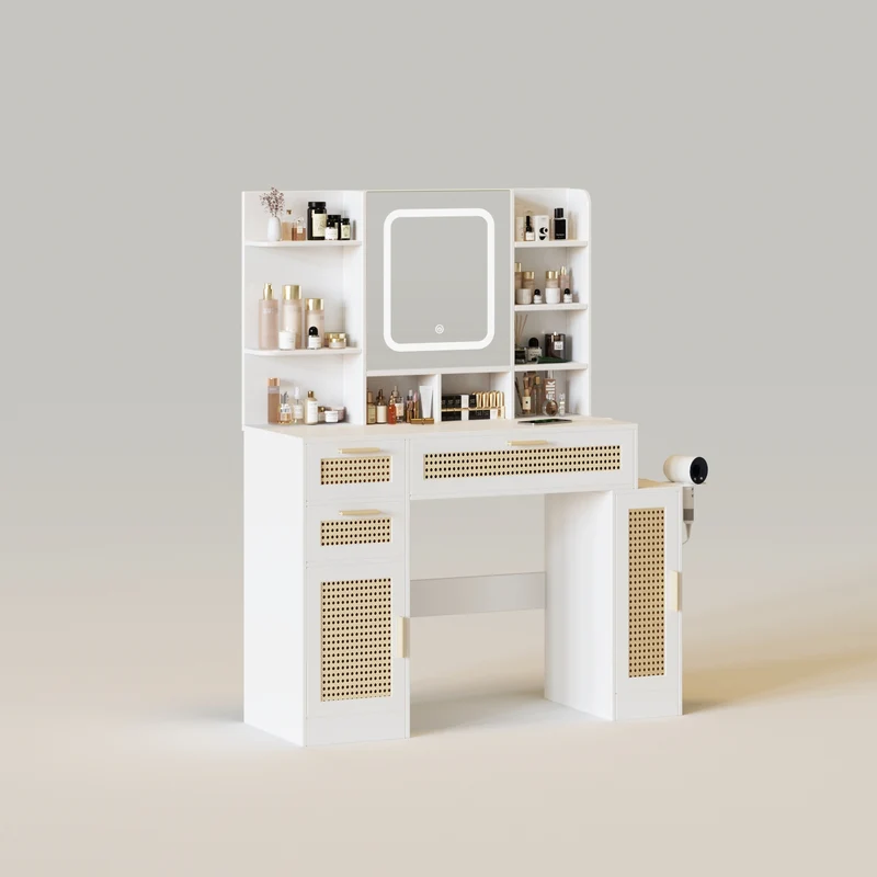 44in Makeup Vanity with Power Outlet and Lights