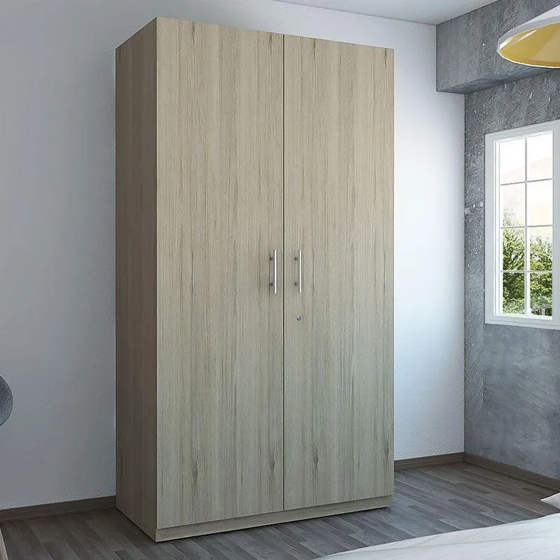 Clóset Trade, Cartagena y Blanco con Amplio Espacio para Almacenamiento y Dos Tubos para Colgar Ropa