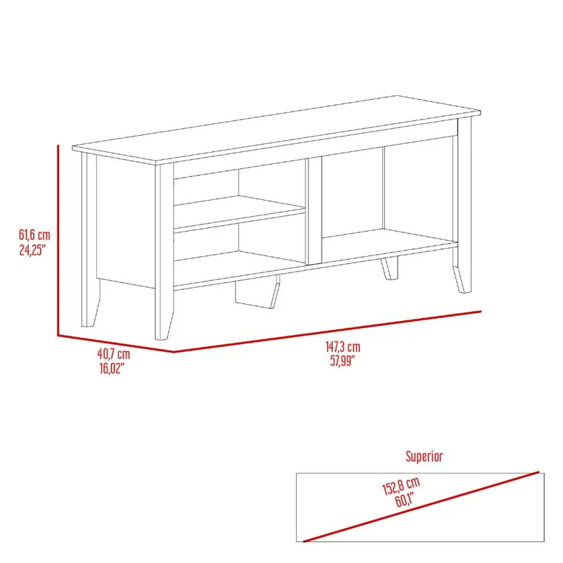 Mesa para TV Sarume, Cartagena, con Variedad de Entrepaños