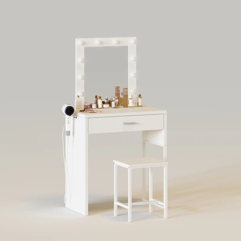 27.6in 10 LED Lights Makeup Vanity Set