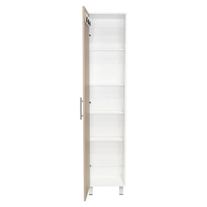 Mueble de Aseo Jalisco, Blanco y Positano , con Cuatro Entrepaños y Amplio Espacio de Almacenamiento