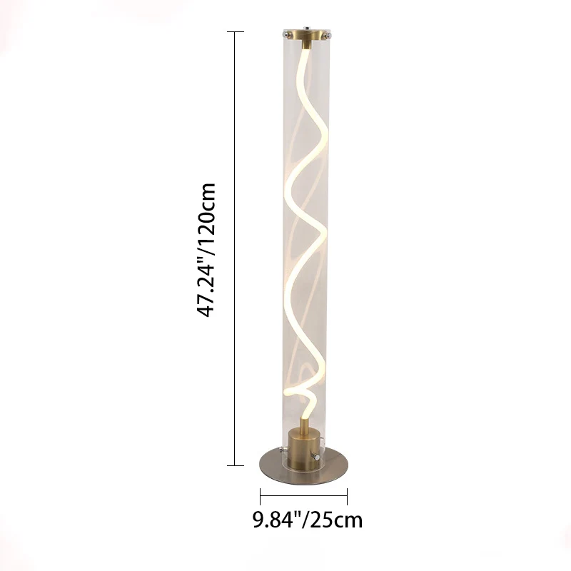 Modern Minimalist Round Cylinder Iron Acrylic LED Standing Floor Lamp For Living Room