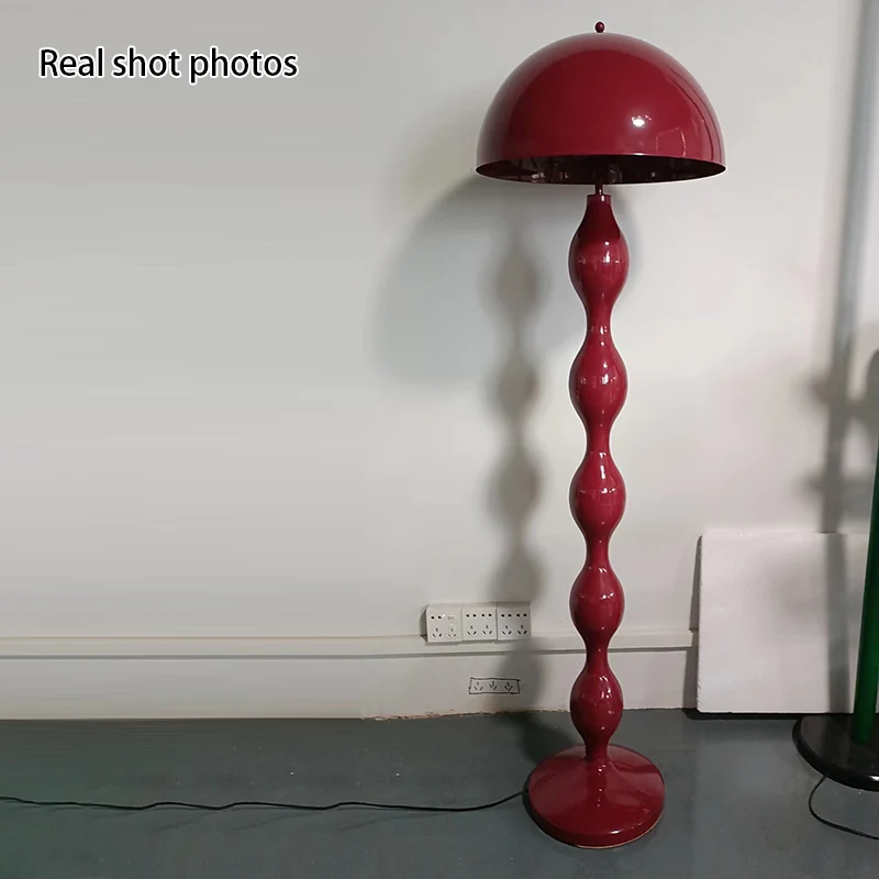 Contemporary Scandinavian Cream Mushroom Semi-circle Iron 1-Light Standing Floor Lamp For Living Room