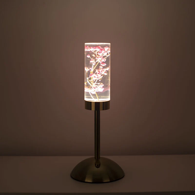 Contemporary Creative USB Rechargeable Eternal Flower Daisy Dandelion Cylinder Iron Acrylic LED Table Lamp Night Light For Bedside