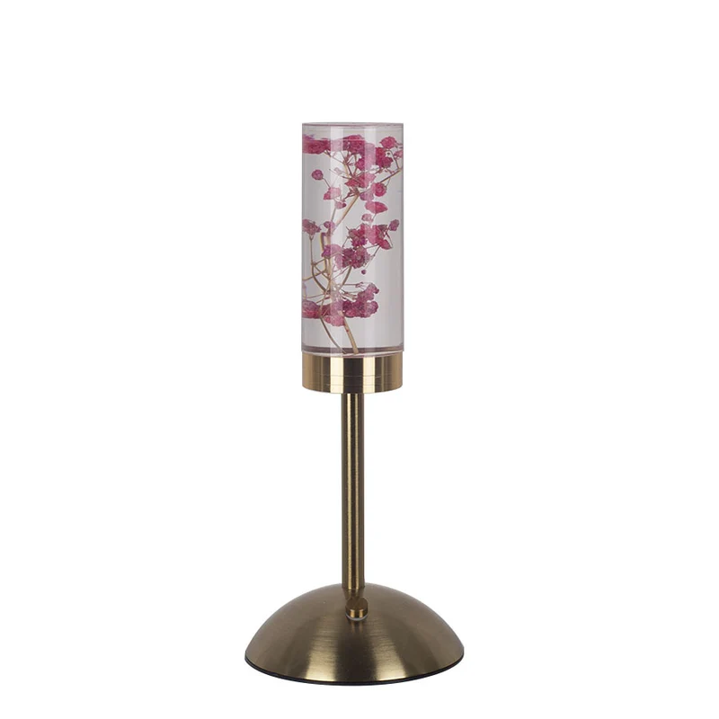 Contemporary Creative USB Rechargeable Eternal Flower Daisy Dandelion Cylinder Iron Acrylic LED Table Lamp Night Light For Bedside