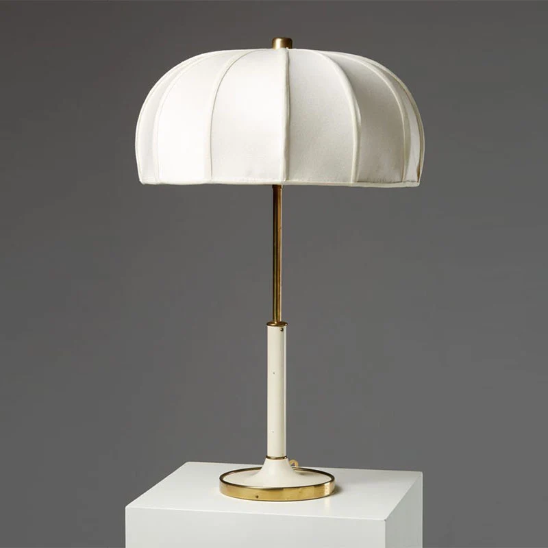 Contemporary Scandinavian Semi-circular Cylinder Chain Fabric Metal 1-Light Table Lamp For Living Room