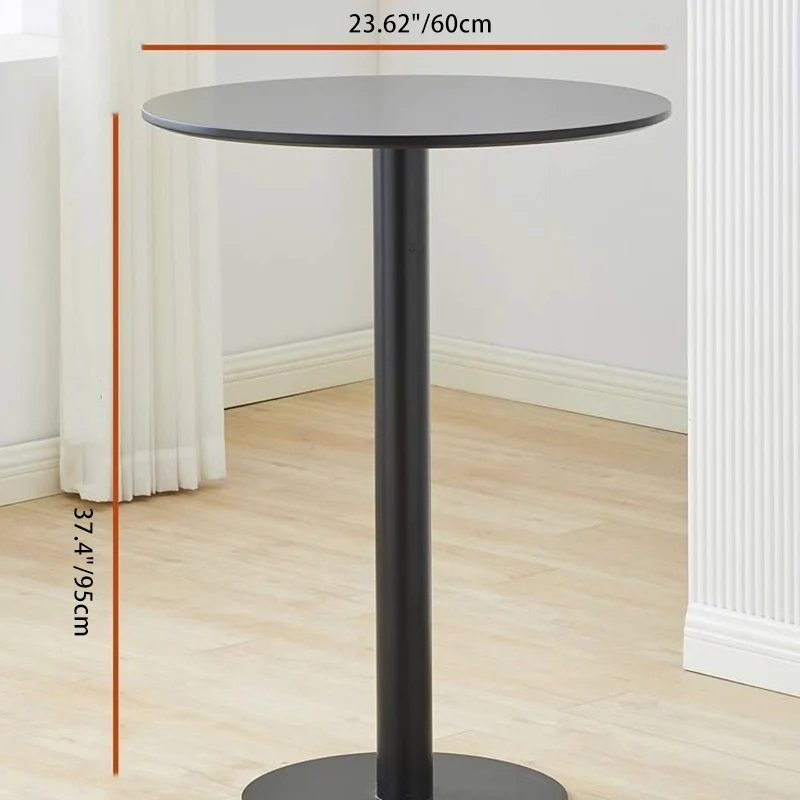 Modern Minimalist Round Cylinder Wood Metal End Table 1-Tier For Living Room
