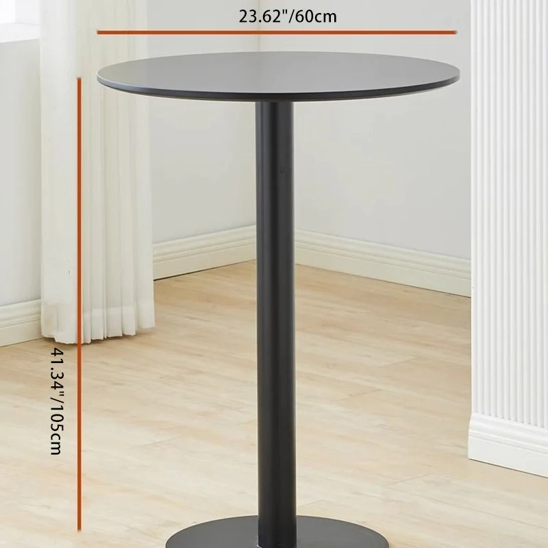 Modern Minimalist Round Cylinder Wood Metal End Table 1-Tier For Living Room