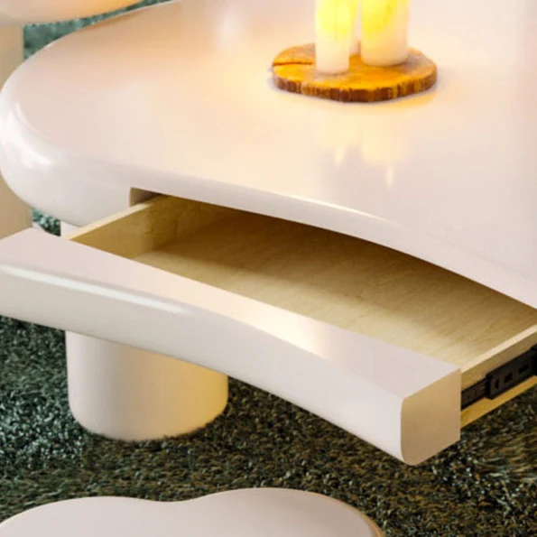 Modern Minimalist Clouds Irregular Fluid Manufactured Panel Stainless Steel End Table 1-Tier For Living Room