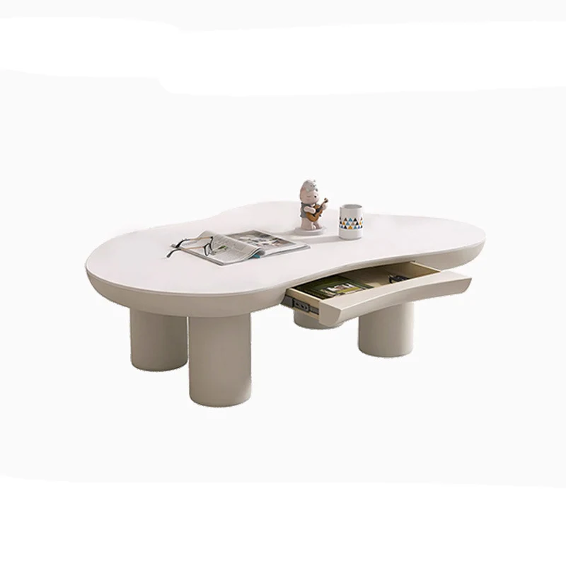 Modern Minimalist Clouds Irregular Fluid Manufactured Panel Stainless Steel End Table 1-Tier For Living Room