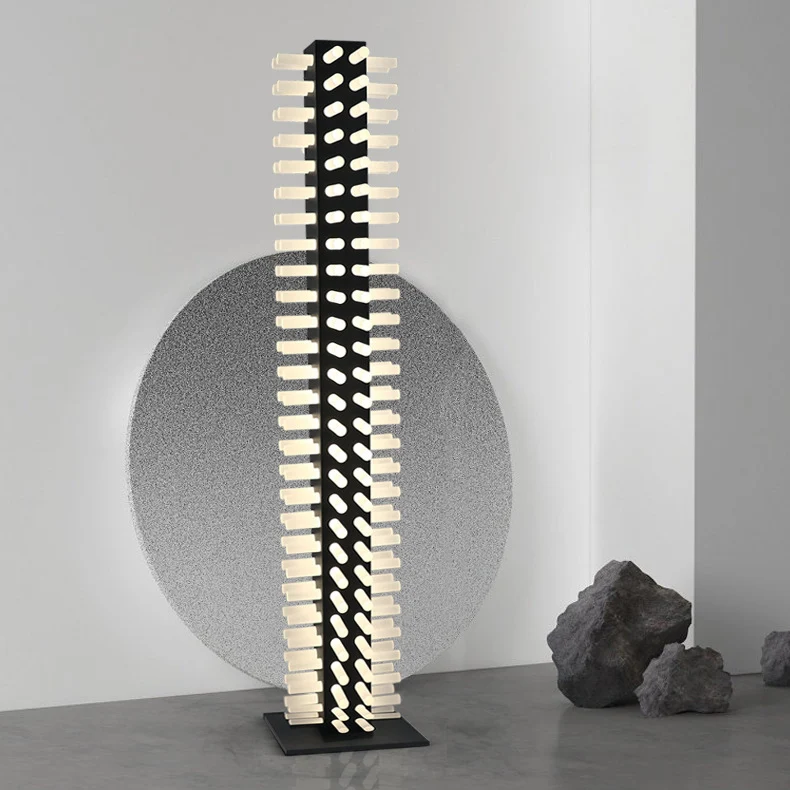 Contemporary Scandinavian Square Iron Acrylic LED Standing Floor Lamp For Living Room