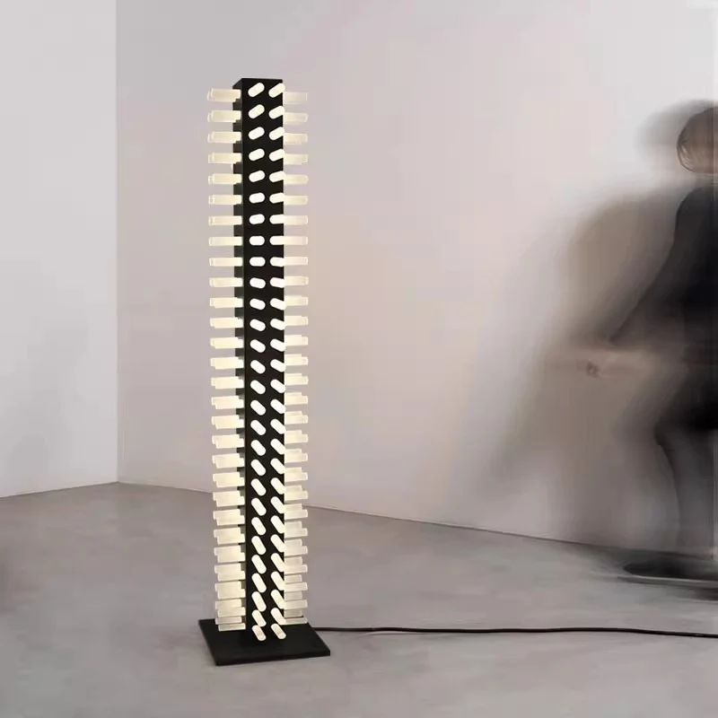 Contemporary Scandinavian Square Iron Acrylic LED Standing Floor Lamp For Living Room