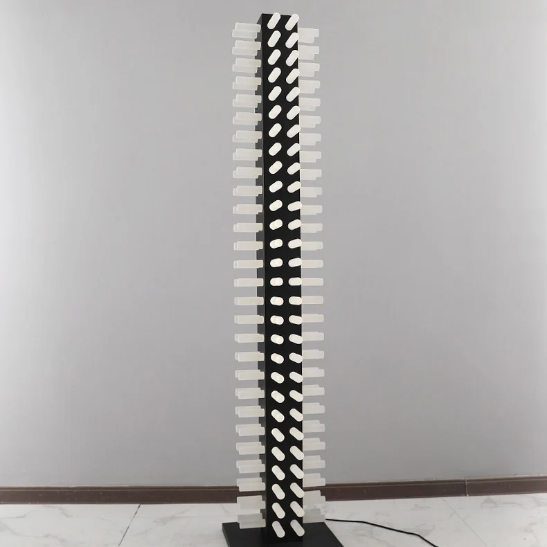 Contemporary Scandinavian Square Iron Acrylic LED Standing Floor Lamp For Living Room