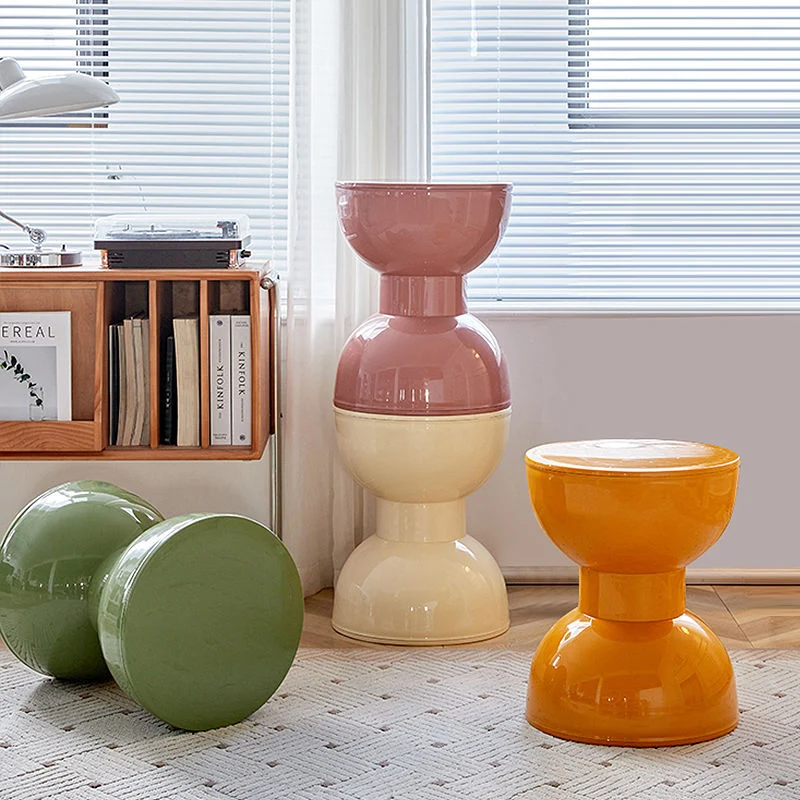 Contemporary Nordic Cream Colorful Round Cone Oval PP Plastic Chair For Living Room