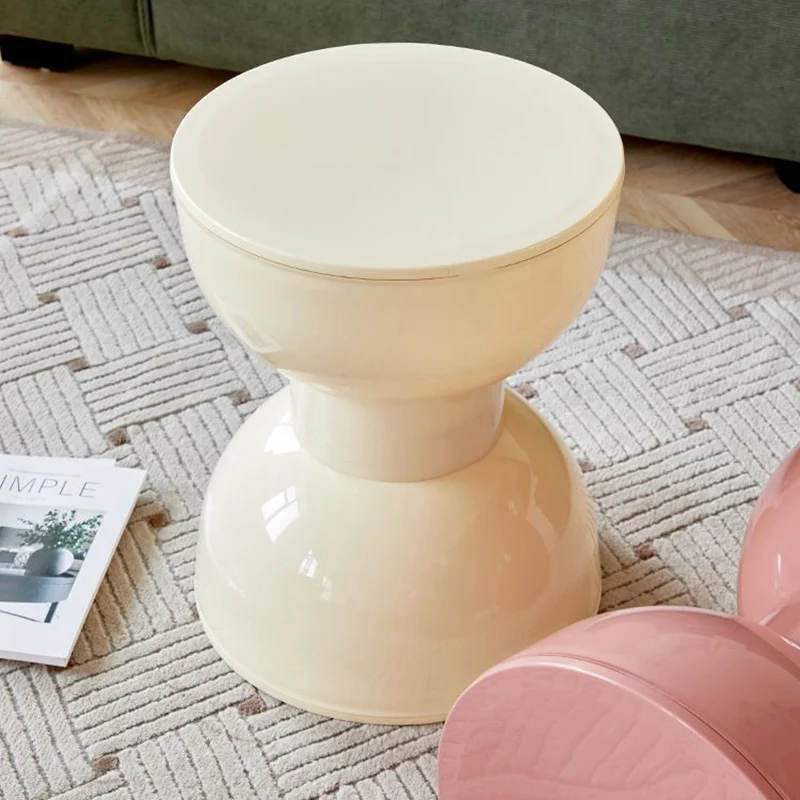 Contemporary Nordic Cream Colorful Round Cone Oval PP Plastic Chair For Living Room