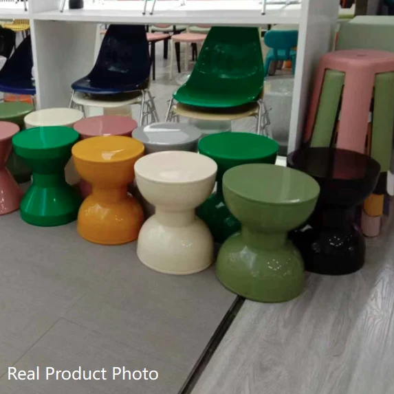 Contemporary Nordic Cream Colorful Round Cone Oval PP Plastic Chair For Living Room