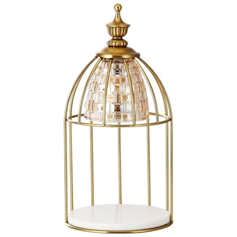 Modern Minimalist Round Cone Cylinder Marble Iron Glass 1-Light Melting Wax Table Lamp For Bedroom