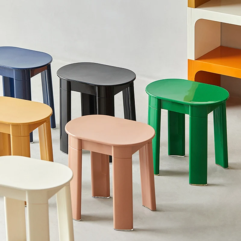 Contemporary Nordic Macaron Round Oval PP Chair For Living Room