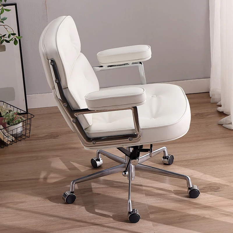 Modern Minimalist Swivel Liftable Square Rectangular Aluminum Alloy Microfiber Leather PU Leather Desk Chair Backrest Armrest For Home Office