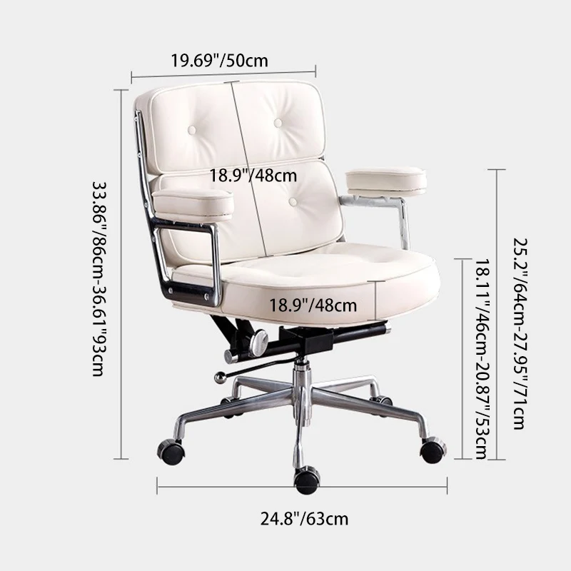 Modern Minimalist Swivel Liftable Square Rectangular Aluminum Alloy Microfiber Leather PU Leather Desk Chair Backrest Armrest For Home Office