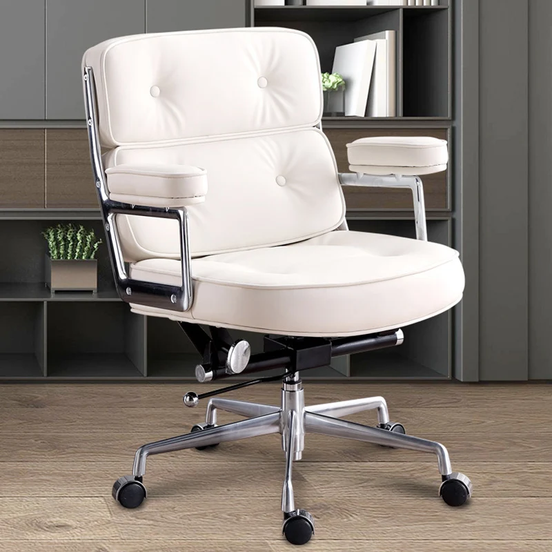 Modern Minimalist Swivel Liftable Square Rectangular Aluminum Alloy Microfiber Leather PU Leather Desk Chair Backrest Armrest For Home Office
