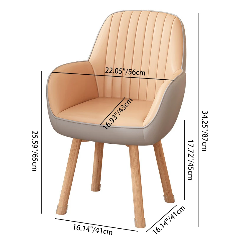Modern Minimalist Trapezoidal Square Velvet Synthetic Fabric Wood Vanity Stool Backrest Arm For Bedroom