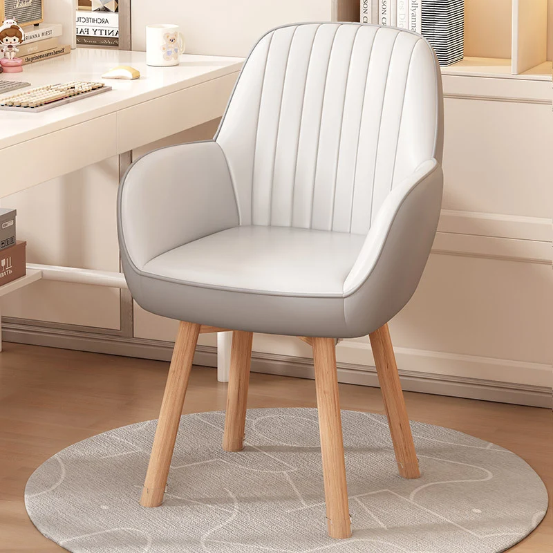 Modern Minimalist Trapezoidal Square Velvet Synthetic Fabric Wood Vanity Stool Backrest Arm For Bedroom