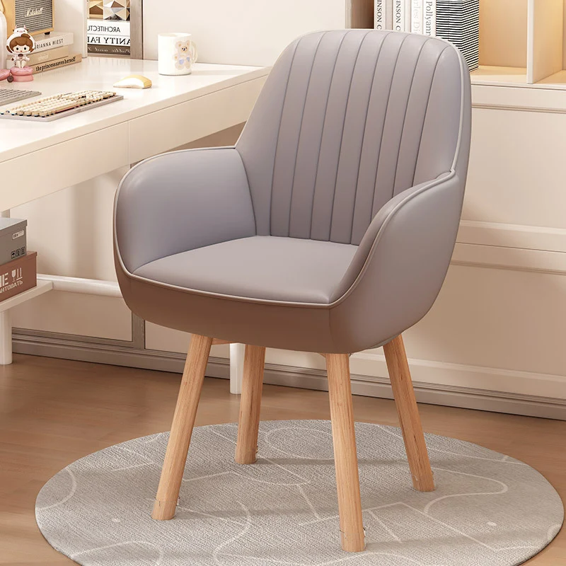 Modern Minimalist Trapezoidal Square Velvet Synthetic Fabric Wood Vanity Stool Backrest Arm For Bedroom